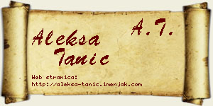 Aleksa Tanić vizit kartica